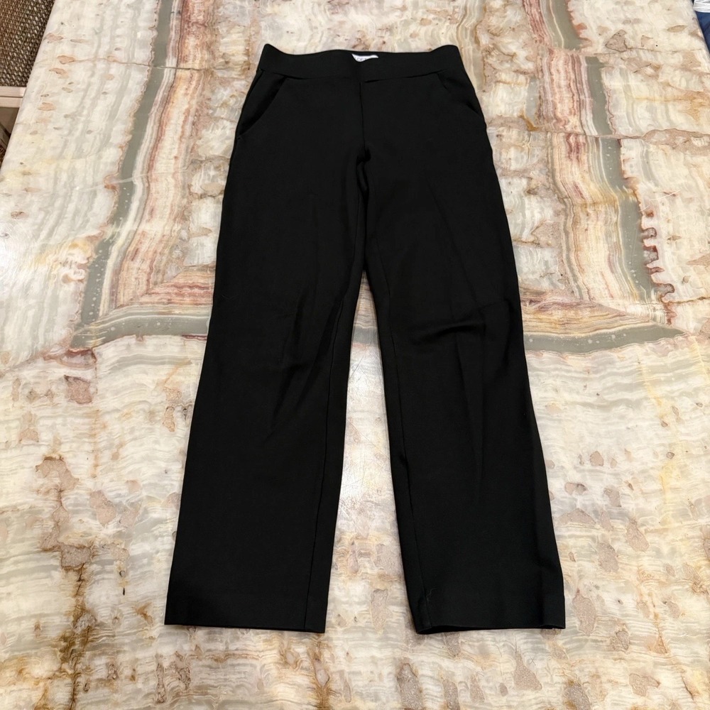 LOFT Women's Black Pull‎ On Straight Leg Pants Stretch Dress Career XS